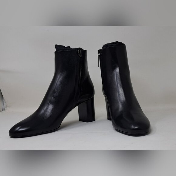 NWT Saint Laurent Paris LouLou 70 Zip Booties Ankle Boots Black Leather 38EU 8US - Picture 10 of 16